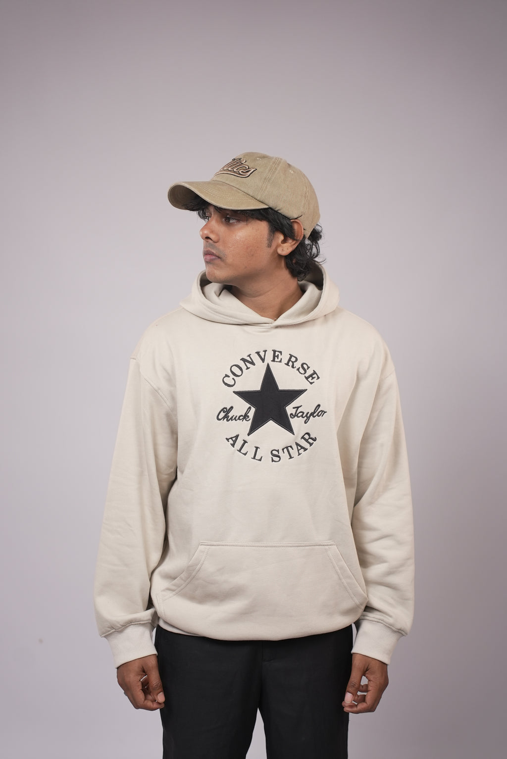 hoodie sweatshirt [ crewneck style with a hood ]