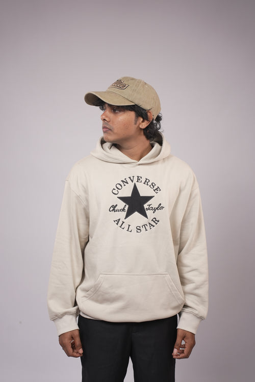 hoodie sweatshirt [ crewneck style with a hood ]